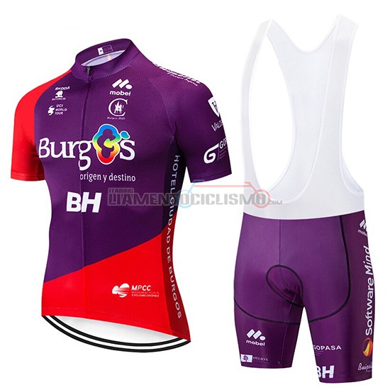 Abbigliamento Ciclismo Burgos BH Manica Corta 2019 Viola Rosso